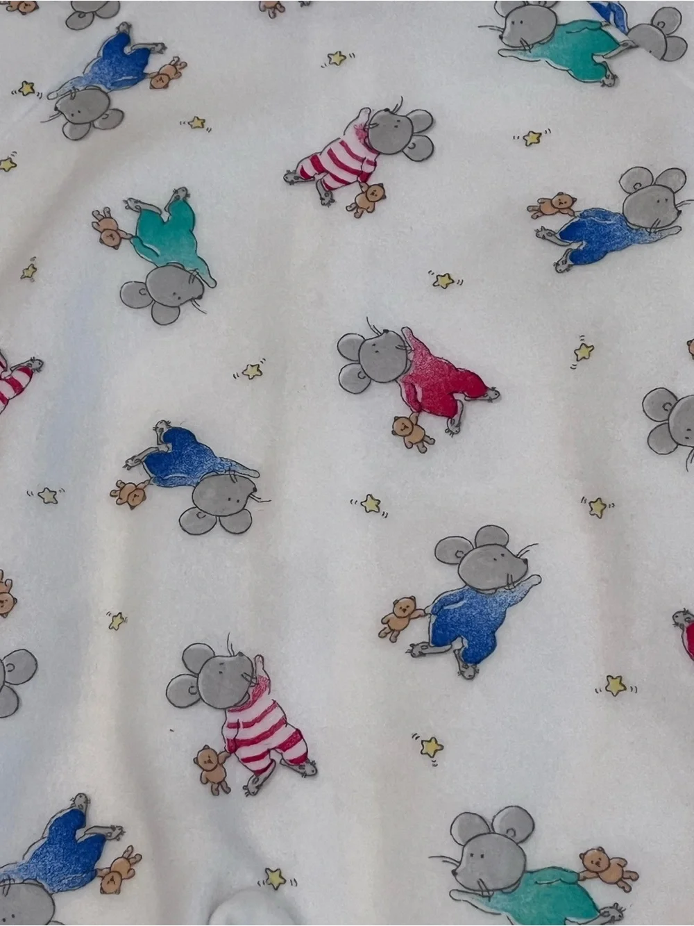 NWT VTG Carter’s Fuzzy Fleece Sleepwear 1 Piece Mouse Print Pajamas 18M